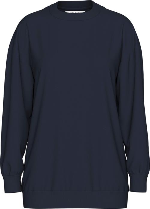 Selected Femme Slfgia Yrsa LS Crew Neck Sweat Noos Kvinde Mørkeblå Sweatshirts Str XS - hos Magasin