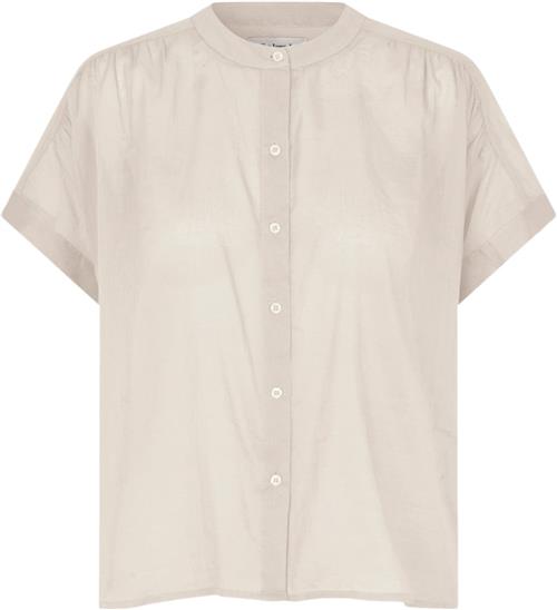 Lollys Laundry Myall Shirt SS Kvinde Creme Kortærmede Bluser Str XL - Bomuld hos Magasin