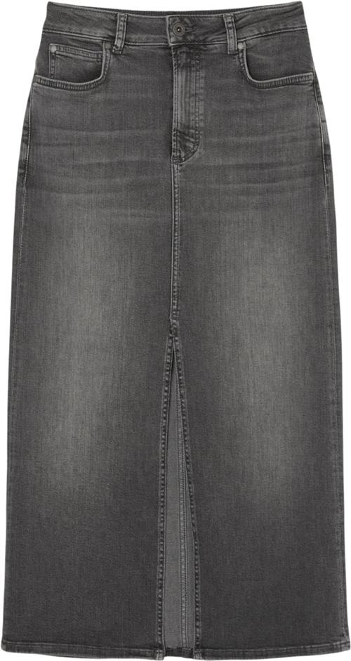 Marc O’Polo Denim Skirt, High Waist, Regular le Kvinde Dark Grey Lefthand Wash Midi Nederdele Str 31 Denim - hos Magasin