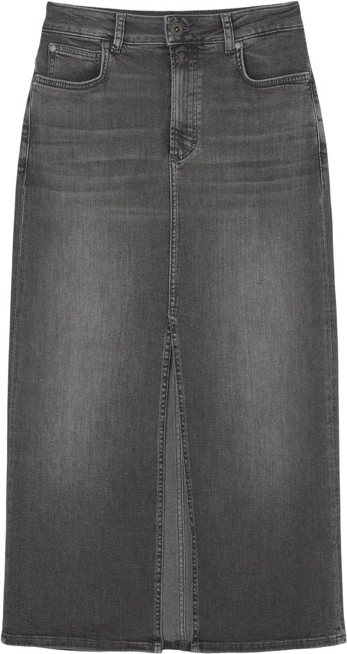 Marc O’Polo Denim Skirt, High Waist, Regular le Kvinde Dark Grey Lefthand Wash Midi Nederdele Str 26 Denim - hos Magasin