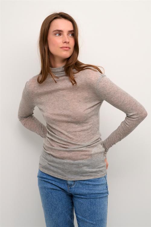 Karen by Simonsen Dollykb Turtleneck Kvinde Opal Gray Melange Rullekraver Str XL - hos Magasin