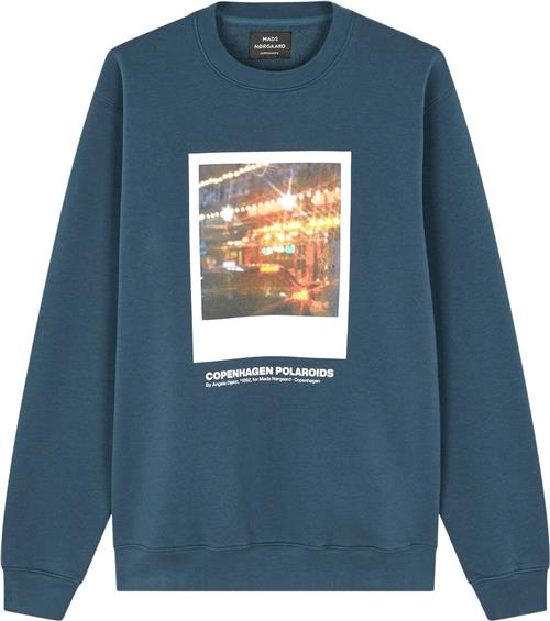 Mads Nørgaard - Copenhagen Standard Crew Poloroide Sweat Mand Blå Sweatshirts Str L - hos Magasin