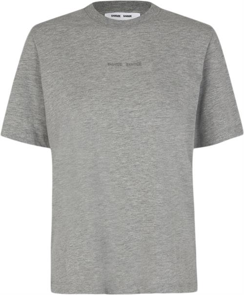 Samsøe Samsøe Sadalila Tshirt 10379 Kvinde Grey Mel. Kortærmede T-shirts Str L - Bomuld hos Magasin