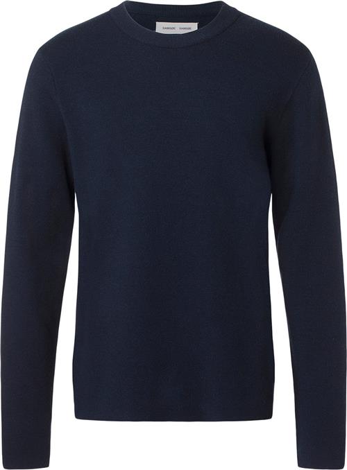 Se Samsøe Samsøe Gunan Crew Neck 10490 Mand Sky Captain Sweaters Str L - hos Magasin ved Magasin