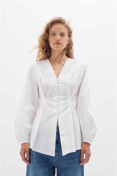 InWear Helveiw Blouse Kvinde Pure White Langærmede Bluser Str 42 - hos Magasin