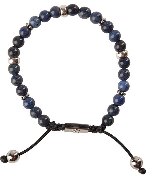 Nialaya Men's Beaded Bracelet With Blue Dumortierite And Silver M - Armbånd Stål hos Magasin