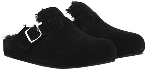 Lovelies Nesso Skin Mules With Adjustable Bucket Kvinde Black Flade Sandaler Str 38 - Gummi hos Magasin