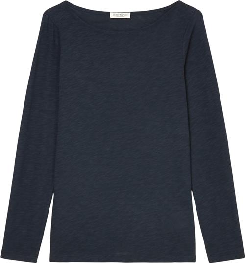 Marc O’Polo Tshirt, Long Sleeve, Boat Neck Kvinde Manic Midnight Langærmede T-shirts Str S - hos Magasin