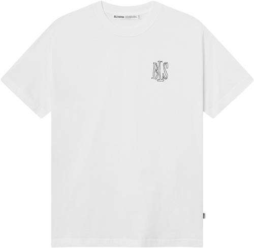 BLS Hafnia Handwritten Tshirt Mand White Kortærmede T-shirts Regular Fit Str L - Bomuld hos Magasin