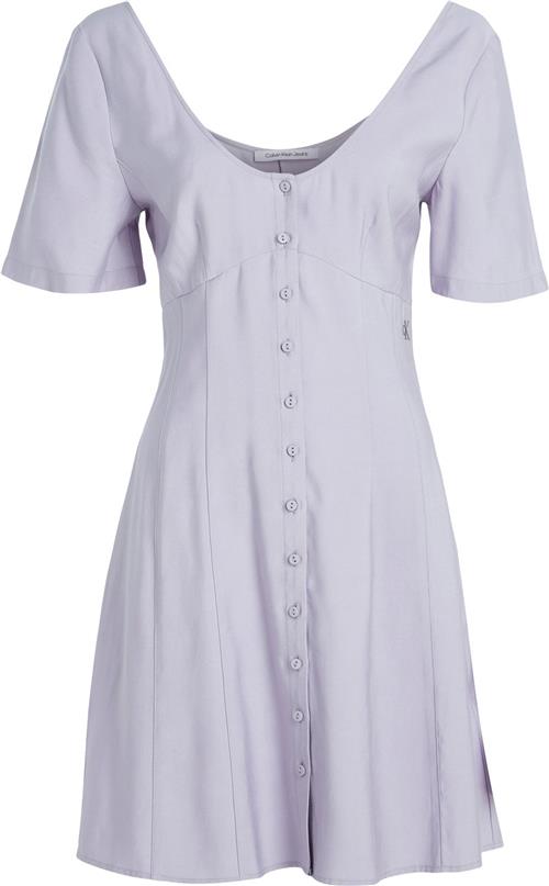 Calvin Klein Button Down Dress Kvinde Sort Korte Kjoler Str S - Polyester hos Magasin