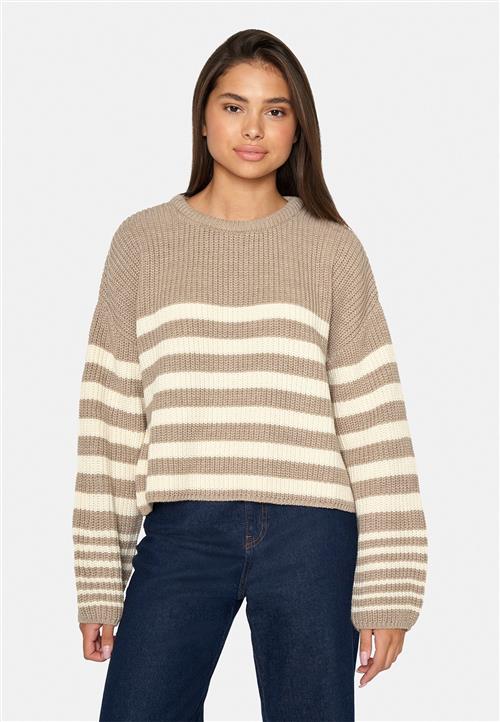 Se SisterS Point Mibacropped Kvinde Earth/cream Sweaters Str L - hos Magasin ved Magasin