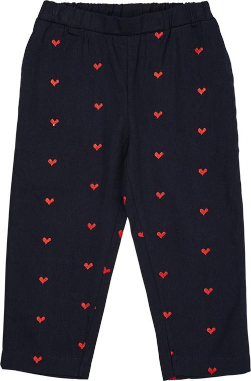 Copenhagen Colors Twill Heart Pants Str 128 - Navy/red Hearts Bukser Bomuld hos Magasin