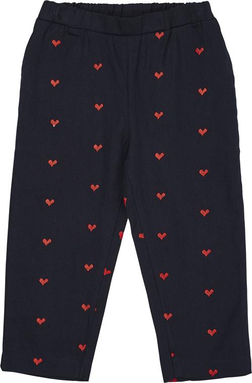 Copenhagen Colors Twill Heart Pants Str 122 - Navy/red Hearts Bukser Bomuld hos Magasin