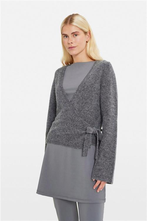 Se Envii Enada LS VN Knit 7216 Kvinde Dark Grey Mel Sweaters Str XXS - hos Magasin ved Magasin