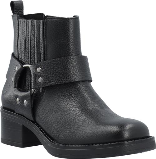 Cashott Casrikke Chelsea Biker Boot Leather Kvinde Black Ankelstøvler Str 36 - hos Magasin