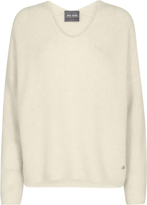 Mos Mosh Mmthora Vneck Knit Kvinde Ecru Sweaters Str S - hos Magasin