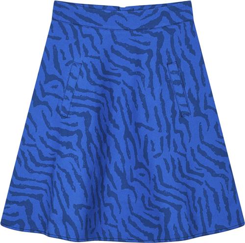 Mads Nørgaard - Copenhagen Sketch Denim Stelly Skirt Kvinde Blå Zebra Print Midi Nederdele Str 46 Denim - hos Magasin