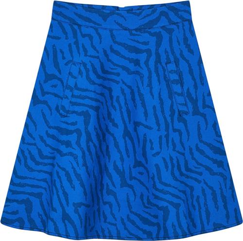 Mads Nørgaard - Copenhagen Sketch Denim Stelly Skirt Kvinde Blå Zebra Print Midi Nederdele Str 38 Denim - hos Magasin