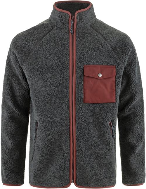 Fjällräven Vardag Pile Fleece M Mand Dark Grey-maroon Cardigans Str L - hos Magasin