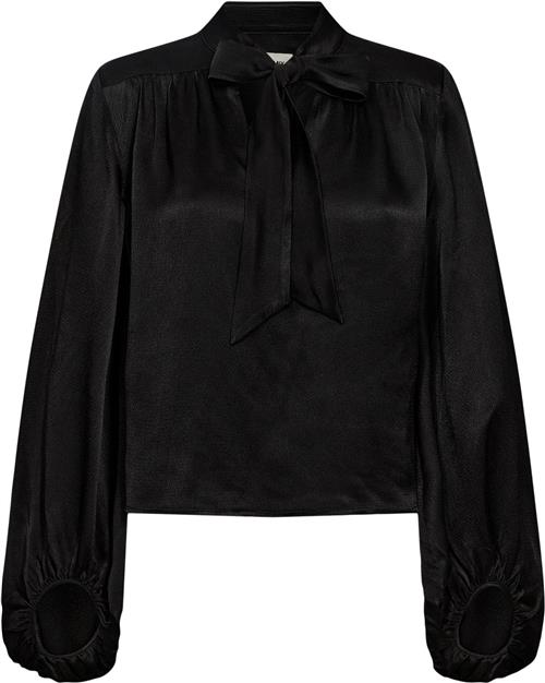 Se Designers Remix Lucille Bow Blouse Kvinde Sort Toppe Str 34 - hos Magasin ved Magasin