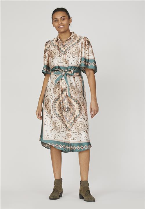 SisterS Point Ellal.SS Kvinde Green Paisley Midi Kjoler Str L - hos Magasin