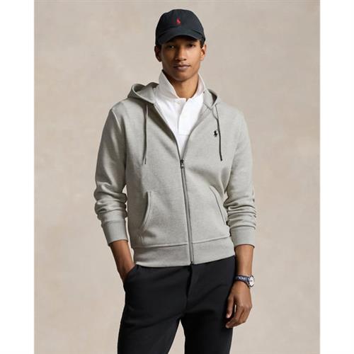 Polo Ralph Lauren Doubleknit Full-zip Hoodie Mand Grå Hoodies Str XL - Bomuld hos Magasin