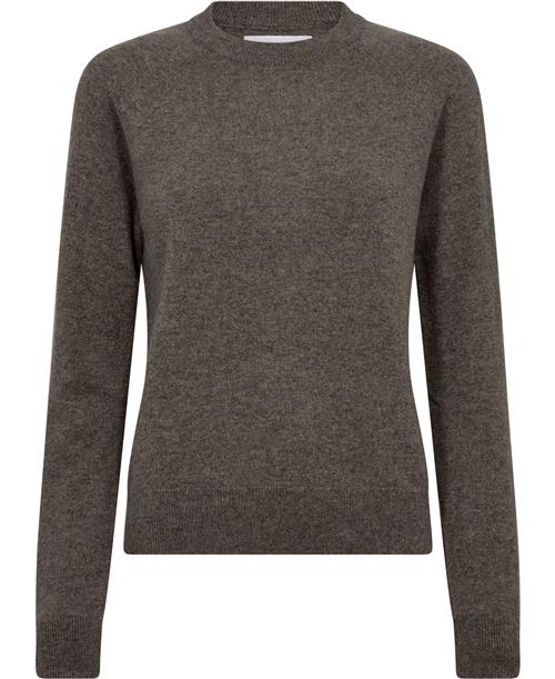 Samsøe Samsøe Boston Oneck 6304 Kvinde Grey Blue Mel. Sweaters Str M - hos Magasin