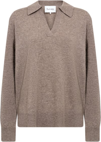 Levete room Lreloise 5 Kvinde L9852 - Taupe Gray Melange Sweaters Str S - Cashmere hos Magasin