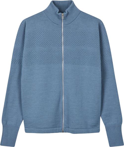 Se Mads Nørgaard - Copenhagen Wool Klemens Zip Knit Mand Lyseblå Sweaters Str XL - Uld hos Magasin ved Magasin