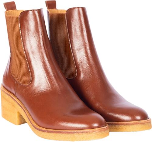 ANGULUS Chelsea Støvle med Elastik Kvinde 1837/040 Brown/brown Chelsea Boots Str 39 - Læder hos Magasin