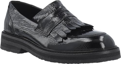 Cashott Casbetty Loafer w. Fringes Patent Leather Kvinde Black Loafers Str 39 - hos Magasin