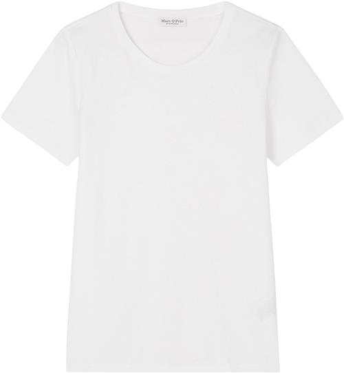 Marc O’Polo Tshirt, Short Sleeve, Round Neck Kvinde White Kortærmede T-shirts Str L - hos Magasin