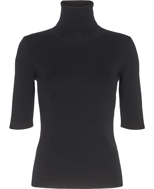 Filippa K Merino Elbow Sleeve Top Kvinde Black Rullekraver Str XS Merino - hos Magasin