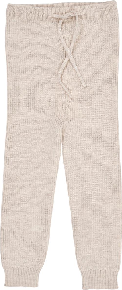 Copenhagen Colors Merino Classic RIB Leggings W. Draw Str 92 Merino - Pale Cream Melan Bukser hos Magasin