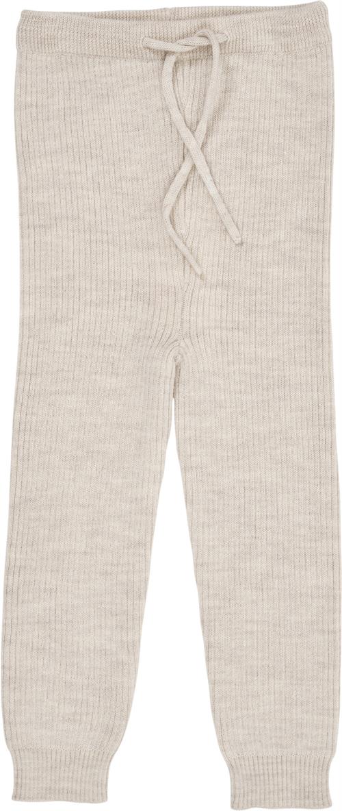 Copenhagen Colors Merino Classic RIB Leggings W. Draw Str 86 Merino - Pale Cream Melan Bukser hos Magasin