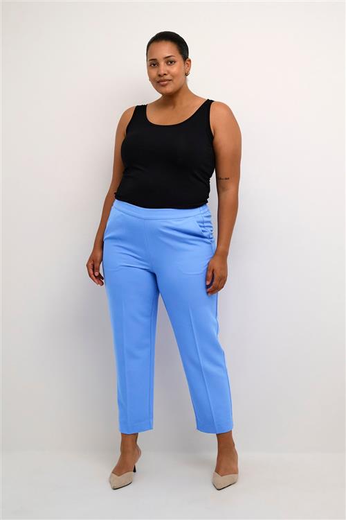 Kaffe Curve Kcsakira Cropped Pants Kvinde Ultramarine Bukser Med Lige Ben Str 48 - hos Magasin