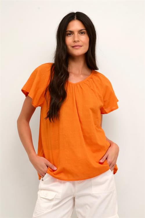 Cream Crkenda Blouse Kvinde Exotic Orange Kortærmede T-shirts Str 44 - hos Magasin