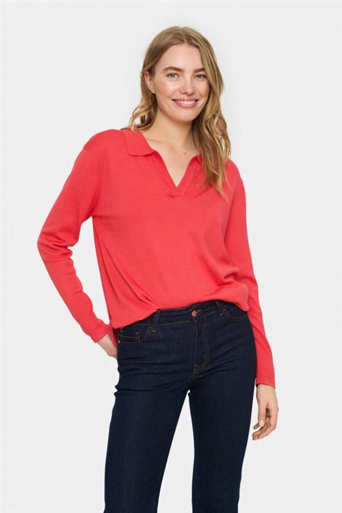 Se Saint Tropez Milasz Polo Pullover Kvinde Cayenne Langærmede Bluser Str S - hos Magasin ved Magasin