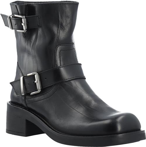 Se Bianco Biaharper Mid Calf Biker Boot Pull Up Leather Kvinde Black Cowboy & Biker Str 40 - hos Magasin ved Magasin