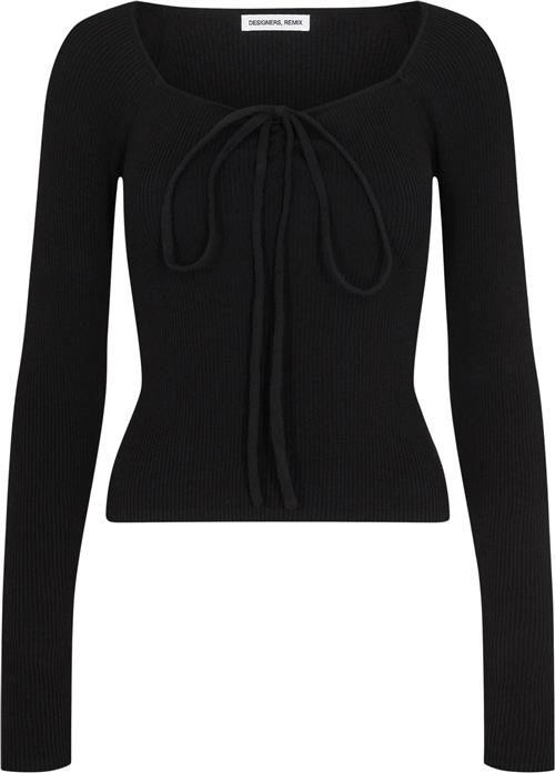 Designers Remix Taliana Rib Blouse Kvinde Sort Sweaters Str xs - hos Magasin