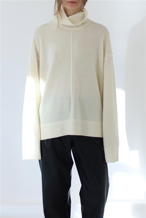 Designers Remix Cosmo Turtle Sweater Kvinde Sand Langærmede Bluser Str XL - Cashmere hos Magasin