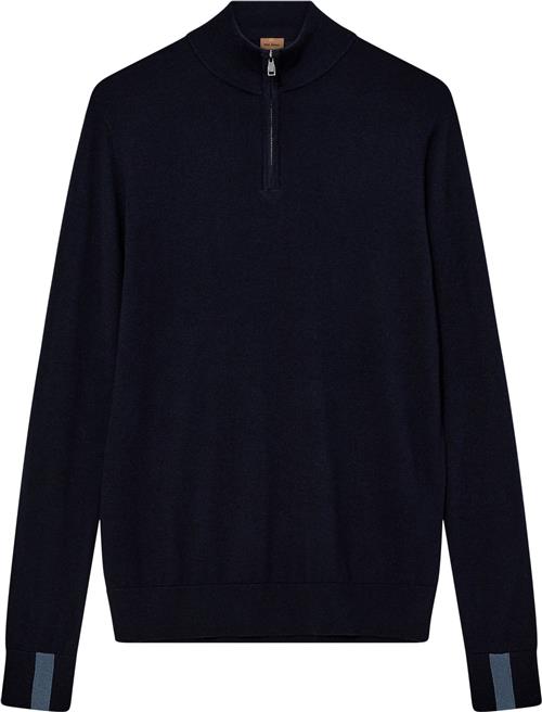 Se Mos Mosh Gallery Mmgadam Soft Zip Turtle Neck Knit Mand Navy Sweaters Str L - hos Magasin ved Magasin