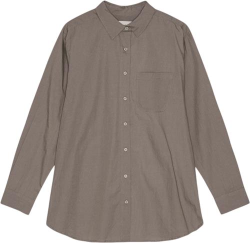 Moshi Moshi Mind Gaia Shirt Poplin Kvinde Dark Taupe Skjorter Str L - hos Magasin