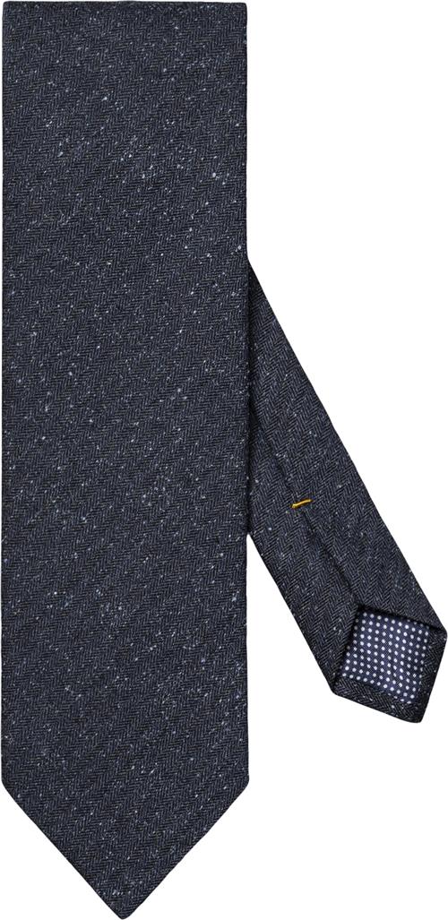 Se ETON Navy Blue Herringbone Wool Cotton Silk Tie 80 - Slips Silke hos Magasin ved Magasin