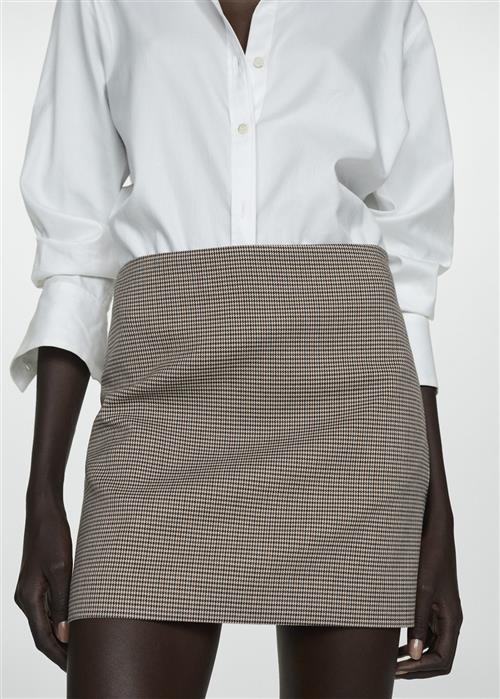 MANGO Houndstooth Miniskirt Kvinde Brown Korte Nederdele Str S - hos Magasin