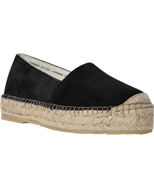 Pavement Ida Kvinde Black Suede Espadrillos Str 39 - Læder hos Magasin