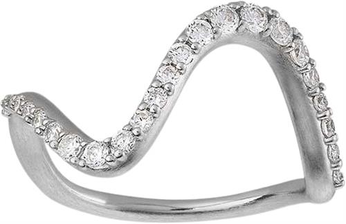 Se ByBiehl Wave Sparkle Ring Large Silver 52 - Ringe hos Magasin ved Magasin