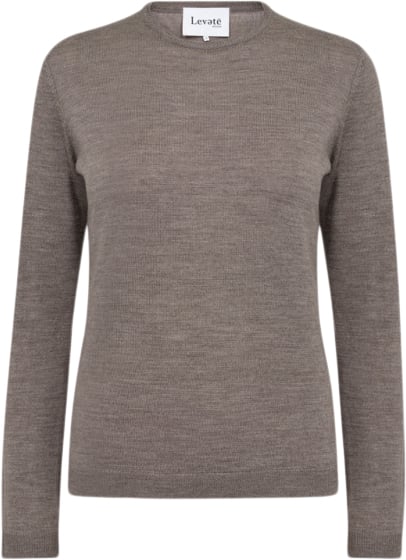 Levete room Lrismaila 2 Kvinde L9852 - Taupe Gray Melange Sweaters Str S - hos Magasin