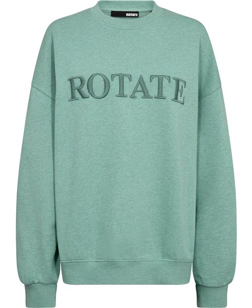 ROTATE Birger Christensen Sweat Logo Crewneck Kvinde Granite Green Sweatshirts Str L - hos Magasin