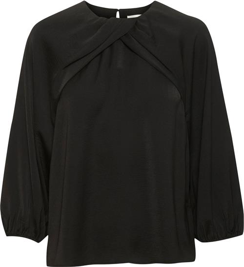 Se InWear Litoiw Blouse Kvinde Black Langærmede Bluser Regular Fit Str 42 - hos Magasin ved Magasin